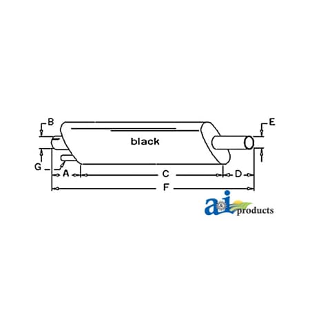 A & I Products Muffler 52" x12" x6" A-70269031